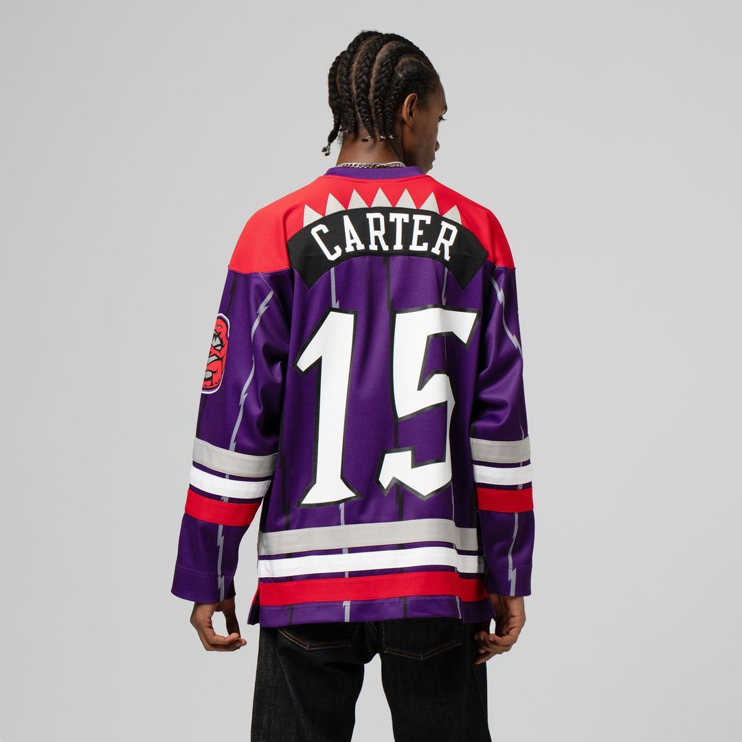 Vince Carter Toronto Raptors Mitchell & Ness Unisex Maxxed Out Fashion Hockey Jersey - Purple Official NBA Team Apparel Basketball Fan Gear