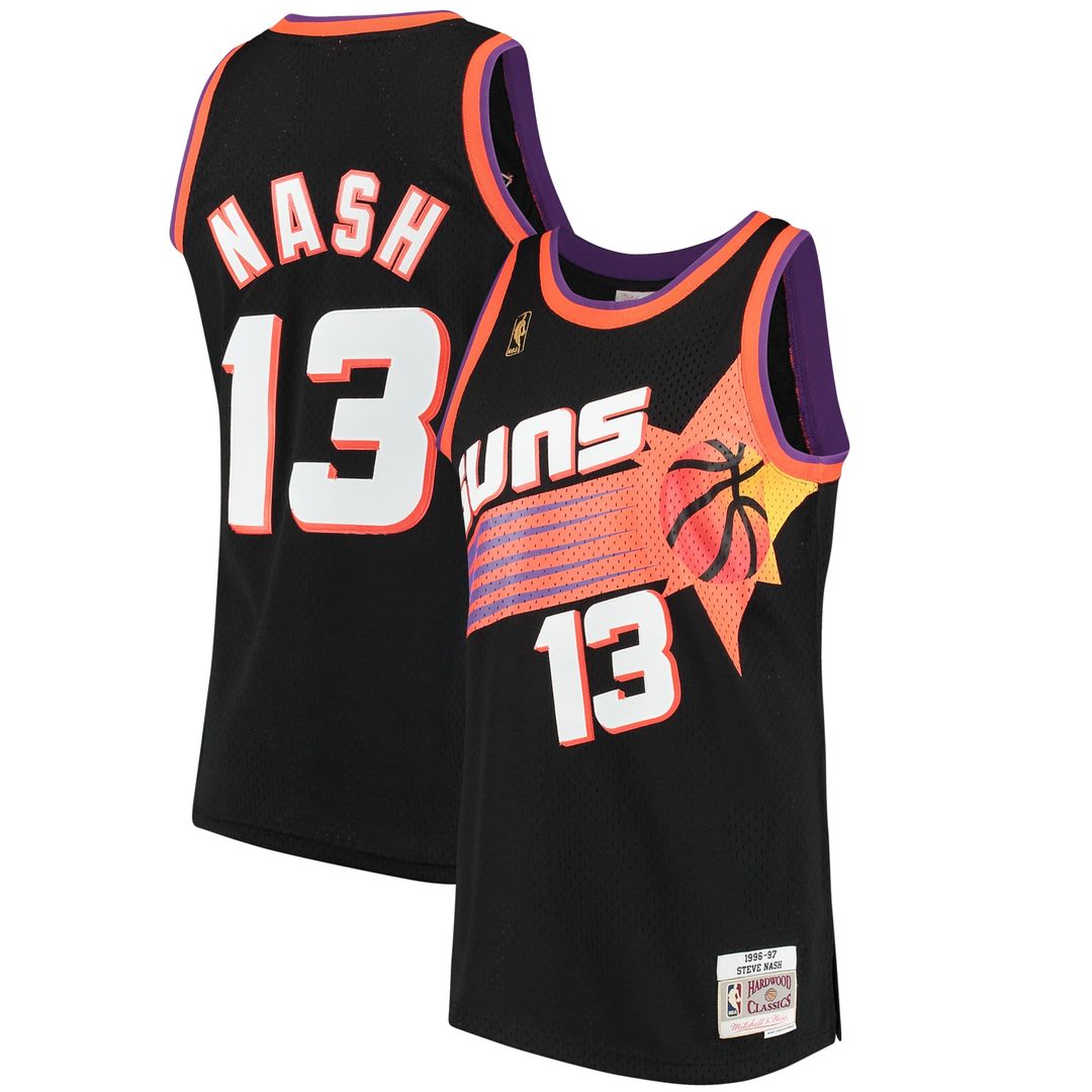 Steve Nash Phoenix Suns Mitchell & Ness 1996/97 Hardwood Classics Swingman Jersey - Black Official NBA Team Apparel Basketball Fan Gear