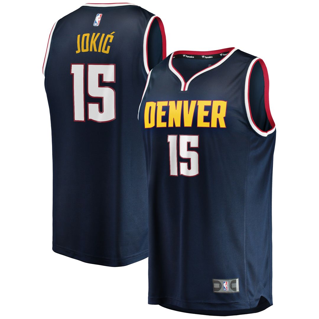Nikola Jokic Denver Nuggets Fanatics Fast Break Player Jersey - Icon Edition - Navy Official NBA Team Apparel Basketball Fan Gear
