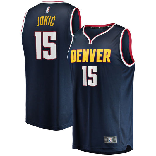 Nikola Jokic Denver Nuggets Fanatics Fast Break Player Jersey - Icon Edition - Navy Official NBA Team Apparel Basketball Fan Gear