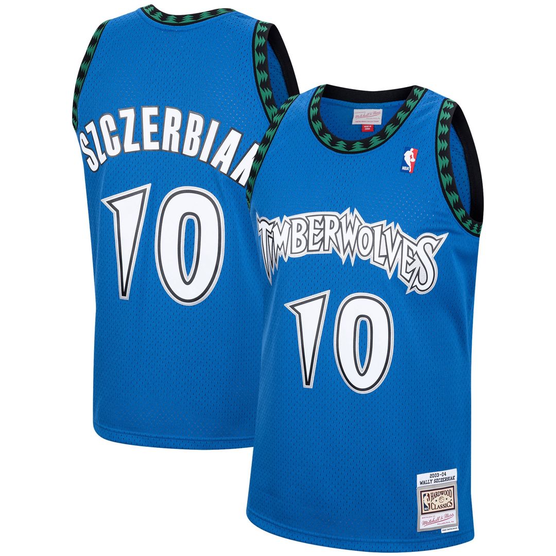 Wally Szczerbiak Minnesota Timberwolves Mitchell & Ness 2003/04 Hardwood Classics Swingman Jersey - Blue Official NBA Team Apparel Basketball Fan Gear
