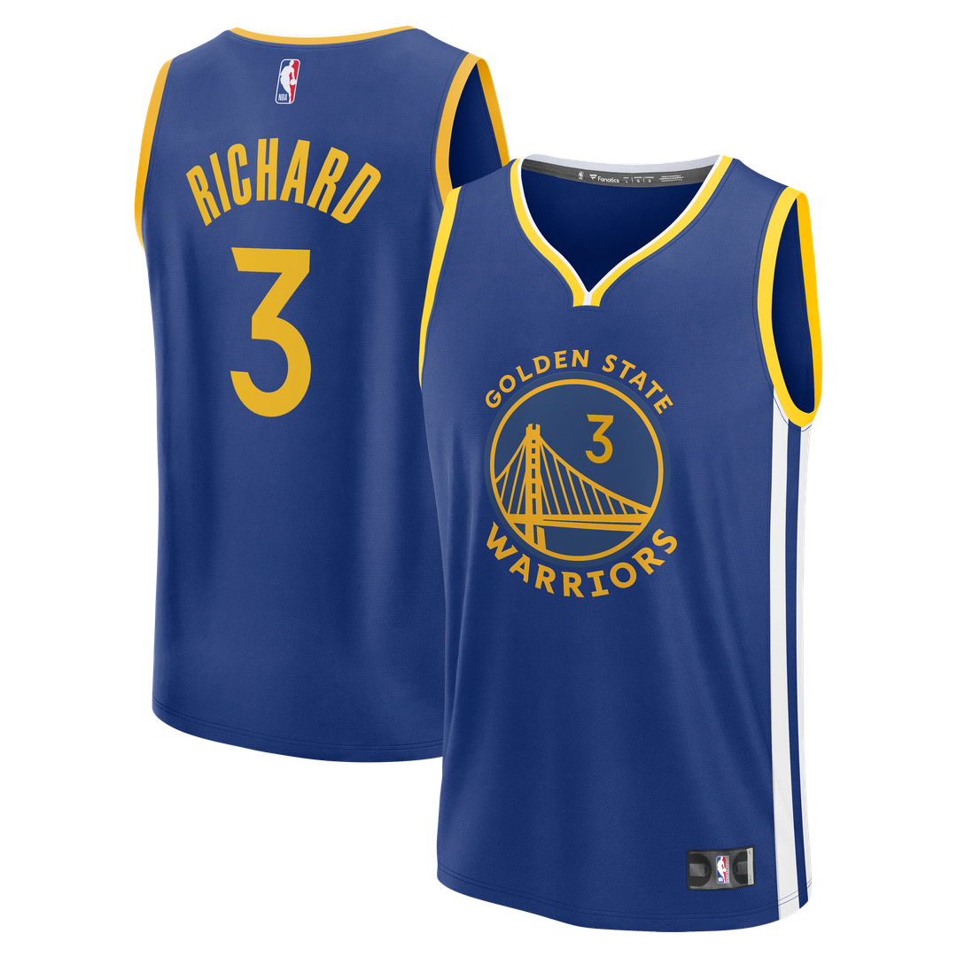 Will Richard Golden State Warriors Fanatics Fast Break Replica Jersey - Blue - Icon Edition Official NBA Team Apparel Basketball Fan Gear