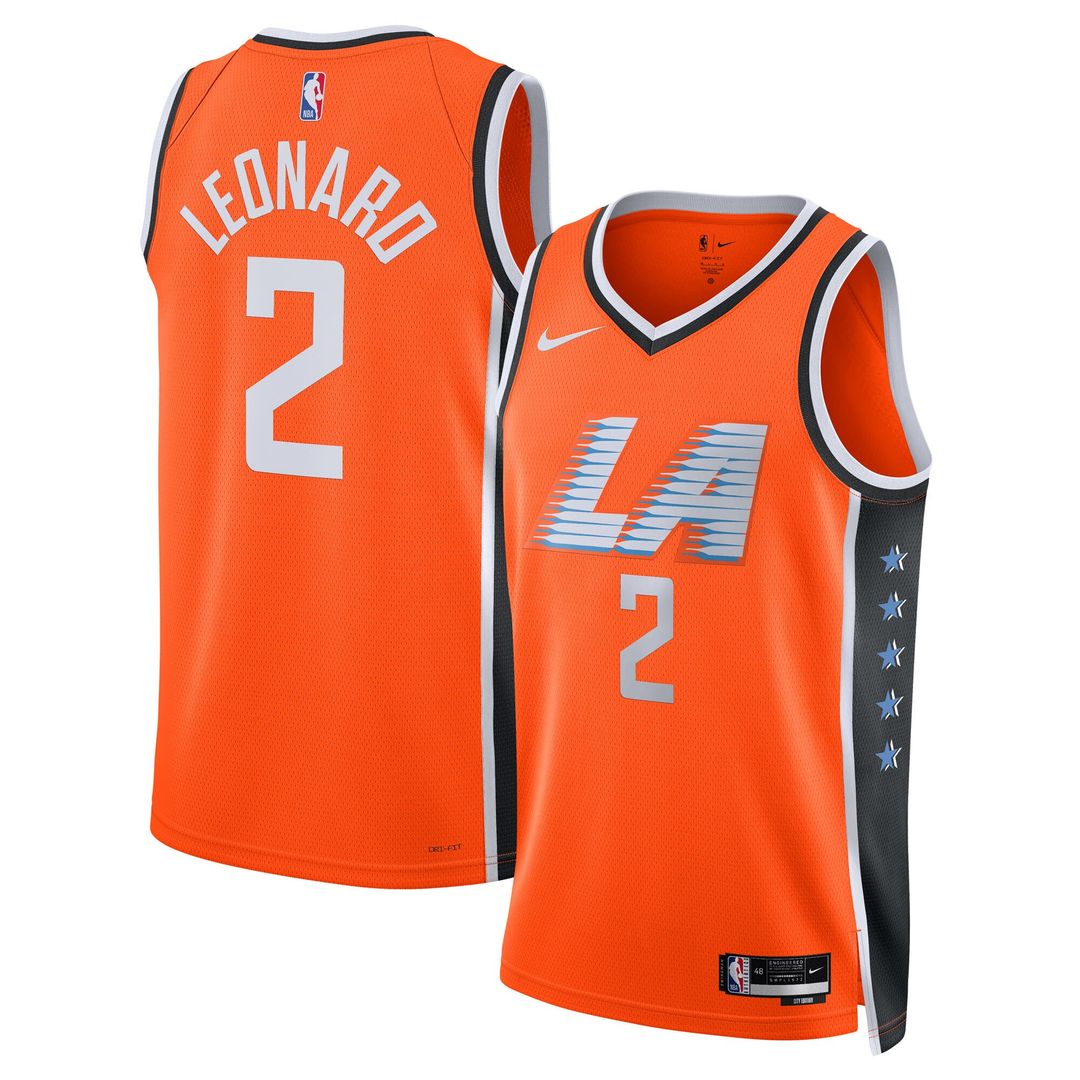 Kawhi Leonard LA Clippers Nike Unisex 2025/26 Swingman Jersey - Orange - City Edition Official NBA Team Apparel Basketball Fan Gear
