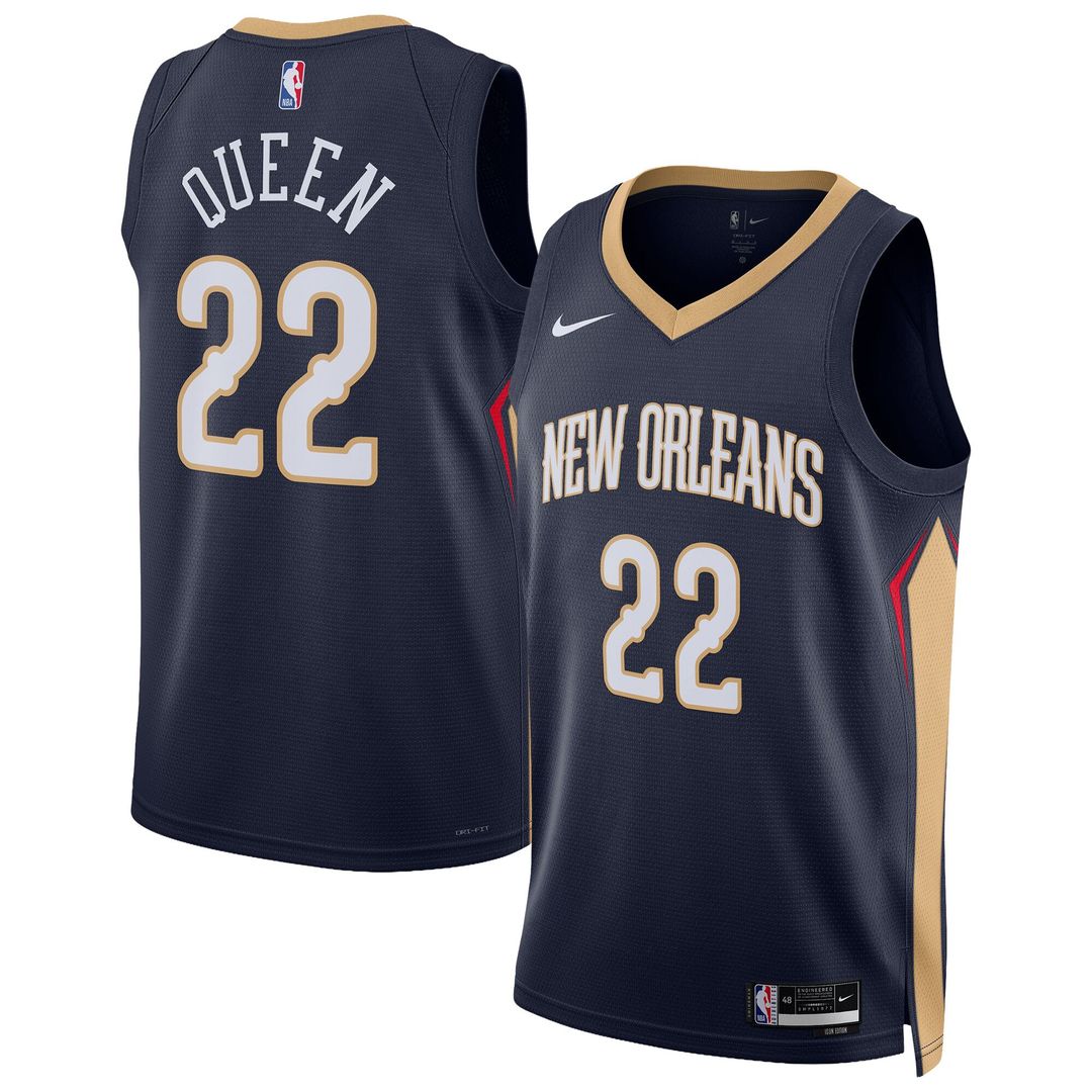 Derik Queen New Orleans Pelicans Nike Unisex Swingman Jersey - Icon Edition - Navy Official NBA Team Apparel Basketball Fan Gear