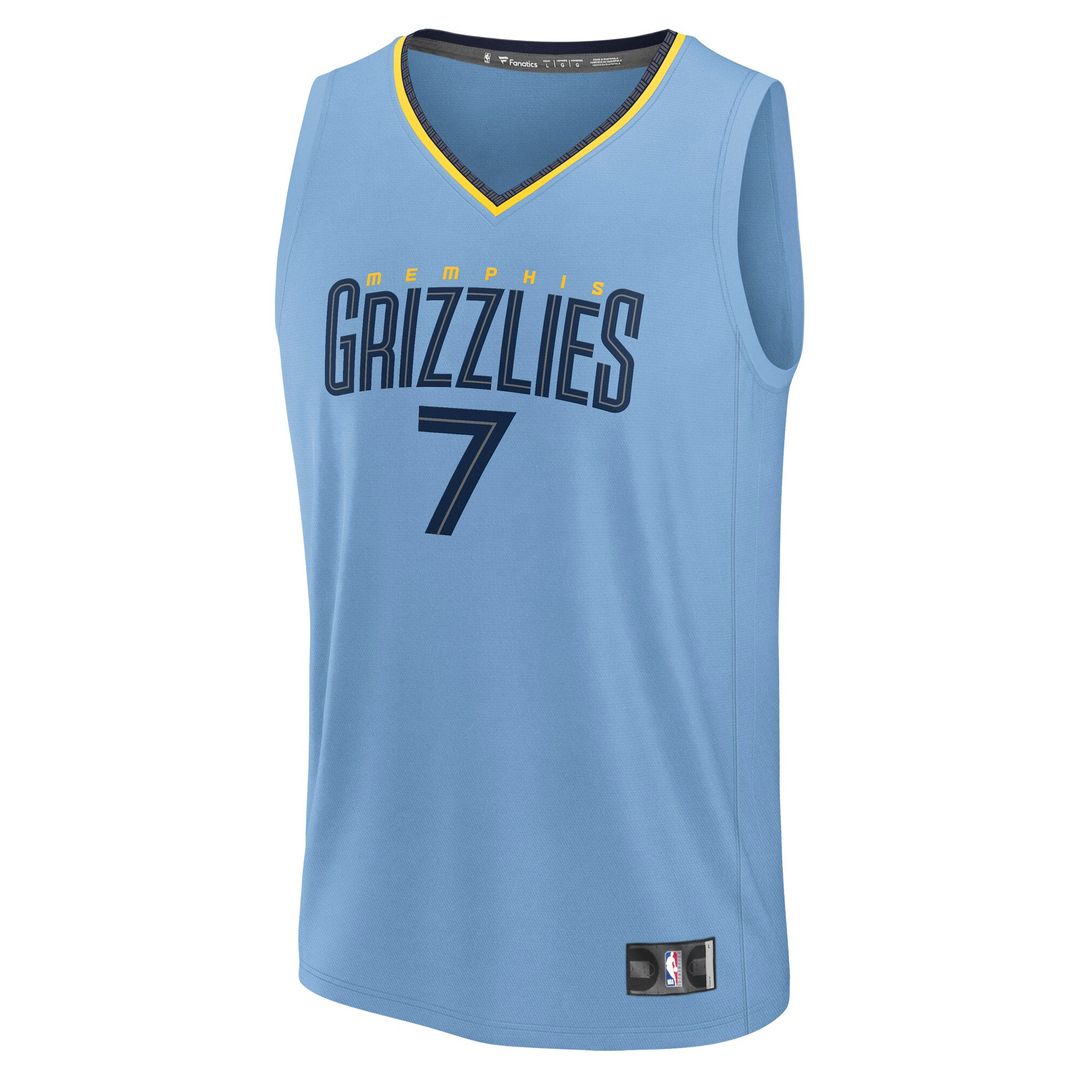 Santi Aldama Memphis Grizzlies Fanatics Fast Break Replica Player Jersey - Statement Edition - Light Blue Official NBA Team Apparel Basketball Fan Gea