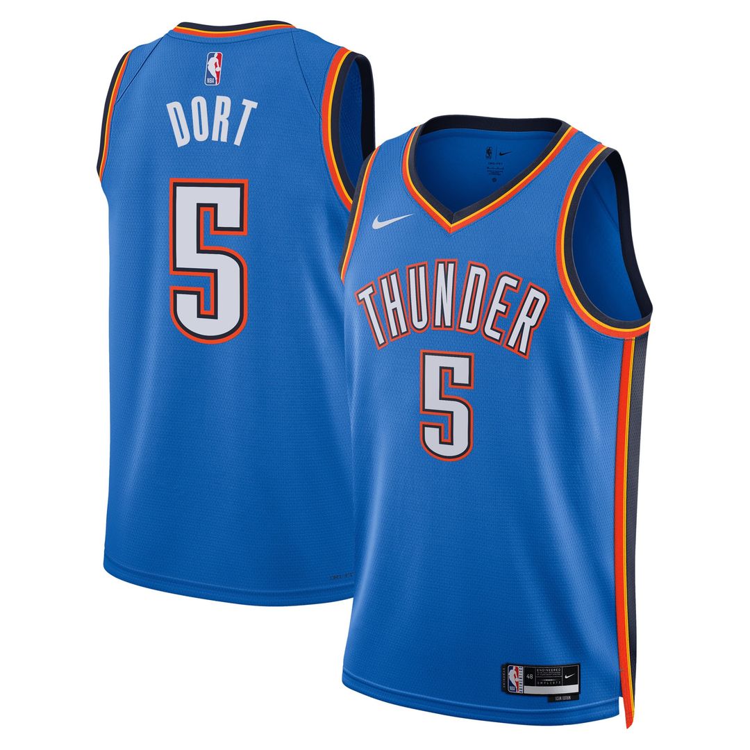 Luguentz Dort Oklahoma City Thunder Nike Unisex Swingman Jersey - Icon Edition - Blue Official NBA Team Apparel Basketball Fan Gear