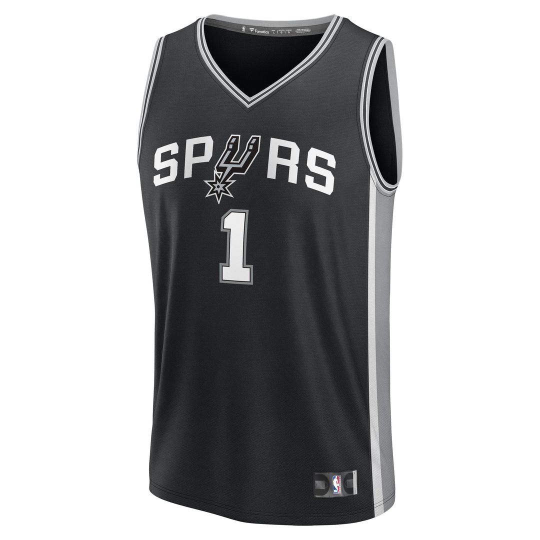Victor Wembanyama San Antonio Spurs Fanatics Youth Fast Break Replica Player Jersey - Icon Edition - Black Official NBA Team Apparel Basketball Fan Ge