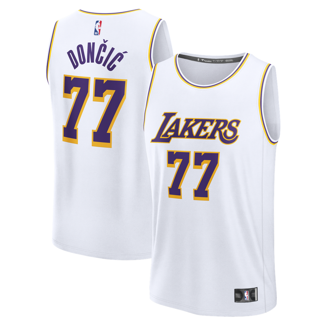 Luka Dončić Los Angeles Lakers Fanatics Youth Fast Break Replica Jersey - White - Association Edition Official NBA Team Apparel Basketball Fan Gear
