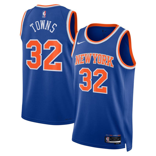 Karl-Anthony Towns New York Knicks Nike Unisex Swingman Jersey - Blue - Icon Edition Official NBA Team Apparel Basketball Fan Gear