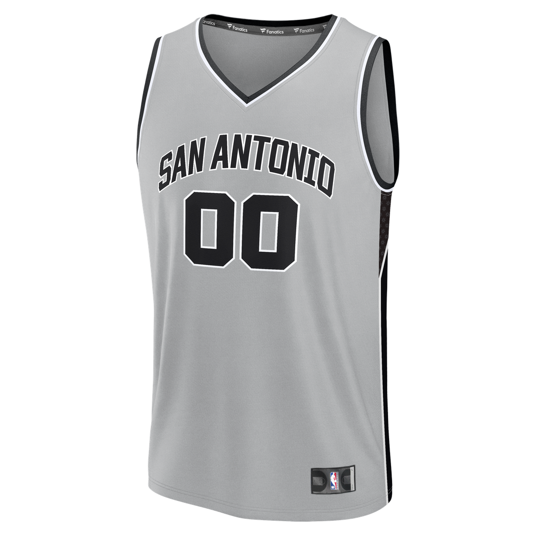 San Antonio Spurs Fanatics Youth 2026 NBA Finals Fast Break Custom Jersey - Statement Edition - Silver Official NBA Team Apparel Basketball Fan Gear