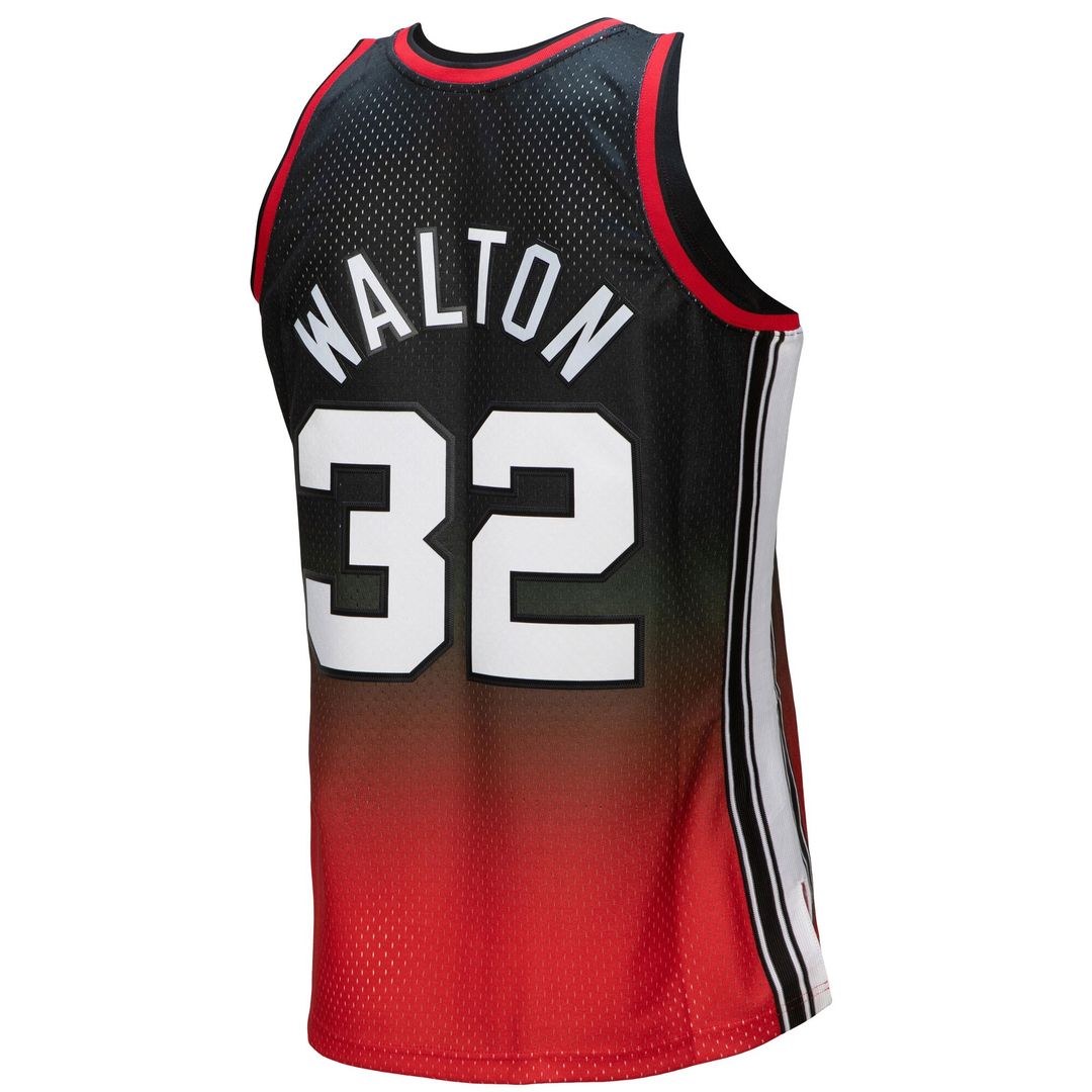 Bill Walton Portland Trail Blazers Mitchell & Ness 1976/77 Hardwood Classics Fadeaway Swingman Player Jersey - Red/Black Official NBA Team Apparel Bas