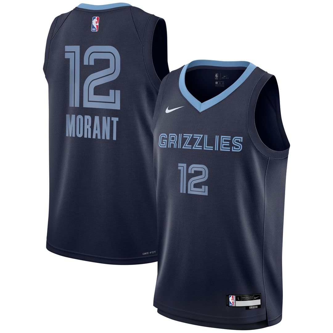Ja Morant Memphis Grizzlies Nike Youth Swingman Jersey - Icon Edition - Navy Official NBA Team Apparel Basketball Fan Gear