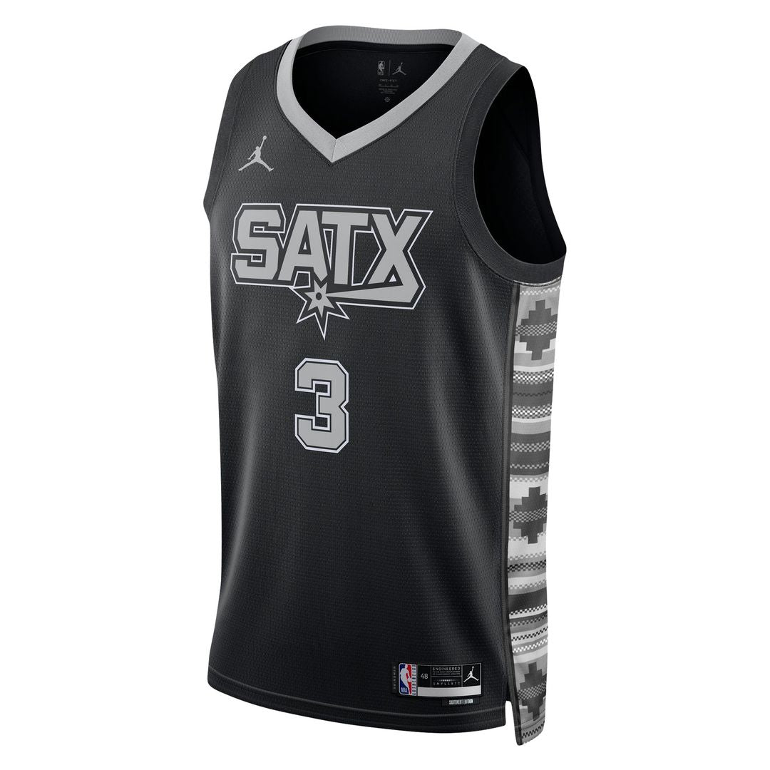 Keldon Johnson San Antonio Spurs Jordan Brand Unisex Swingman Jersey - Statement Edition - Black Official NBA Team Apparel Basketball Fan Gear