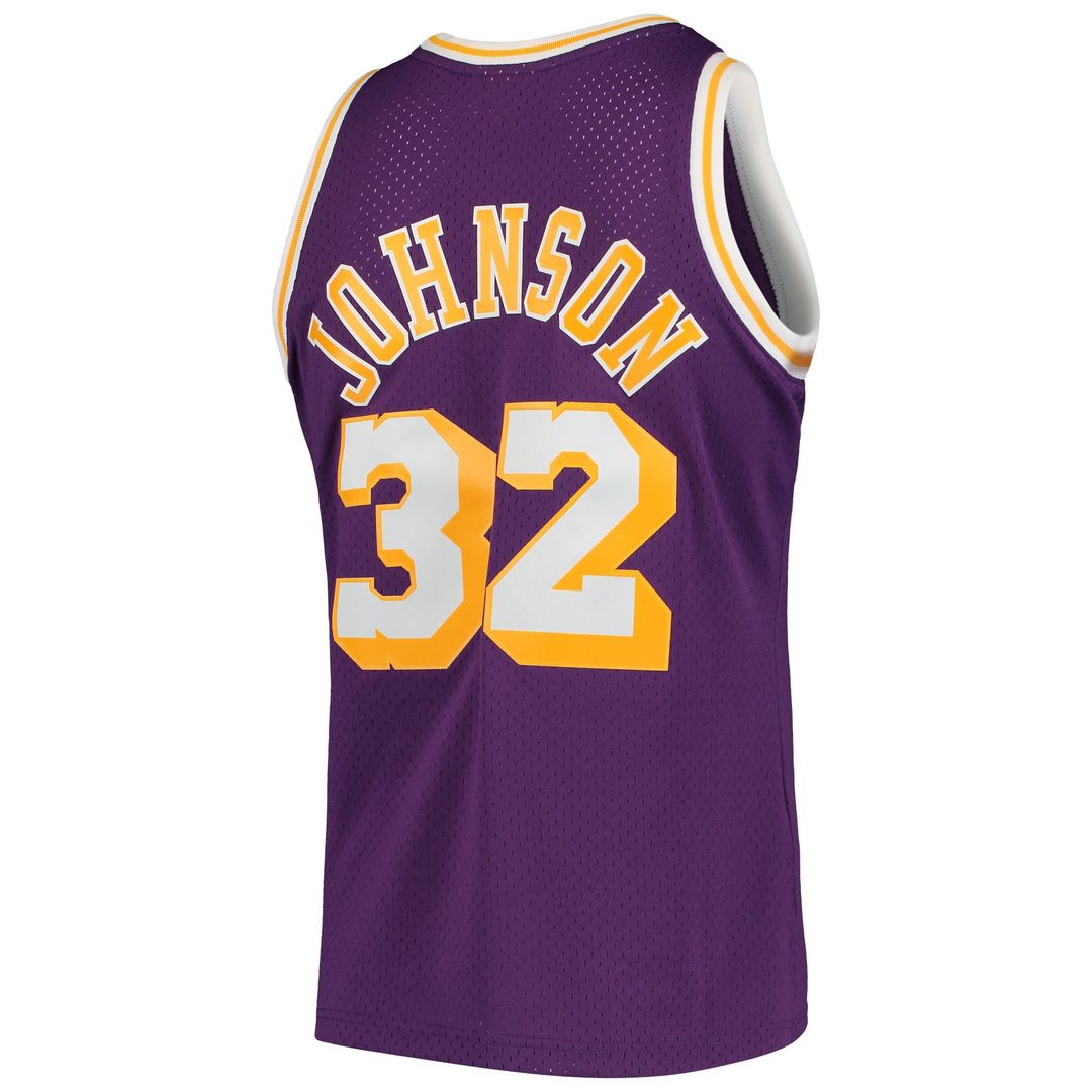 Magic Johnson Los Angeles Lakers Mitchell & Ness 1984/85 Hardwood Classics Swingman Jersey - Gold Official NBA Team Apparel Basketball Fan Gear