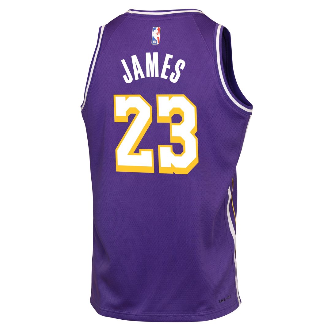 LeBron James Los Angeles Lakers Jordan Brand Youth Swingman Jersey - Statement Edition - Purple Official NBA Team Apparel Basketball Fan Gear