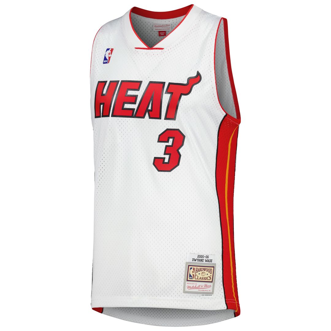 Dwyane Wade Miami Heat Mitchell & Ness 2005/06 Hardwood Classics Swingman Jersey - White Official NBA Team Apparel Basketball Fan Gear