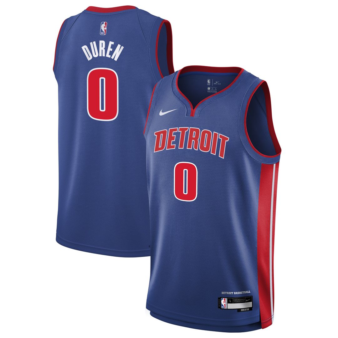 Jalen Duren Detroit Pistons Nike Youth Swingman Jersey - Icon Edition - Blue Official NBA Team Apparel Basketball Fan Gear