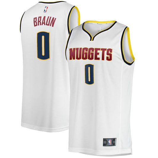 Christian Braun Denver Nuggets Fanatics Fast Break Player Jersey - Association Edition - White Official NBA Team Apparel Basketball Fan Gear
