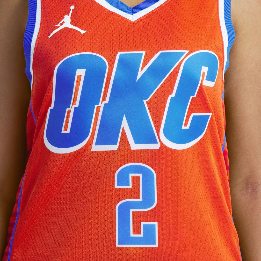 Shai Gilgeous-Alexander Oklahoma City Thunder Jordan Brand Unisex Swingman Jersey - Statement Edition - Orange Official NBA Team Apparel Basketball Fa