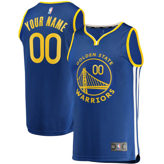 Golden State Warriors Fanatics Fast Break Custom Replica Jersey Royal - Icon Edition Official NBA Team Apparel Basketball Fan Gear