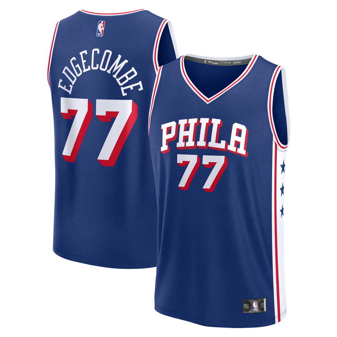 VJ Edgecombe Philadelphia 76ers Fanatics Fast Break Jersey - Royal - Icon Edition Official NBA Team Apparel Basketball Fan Gear