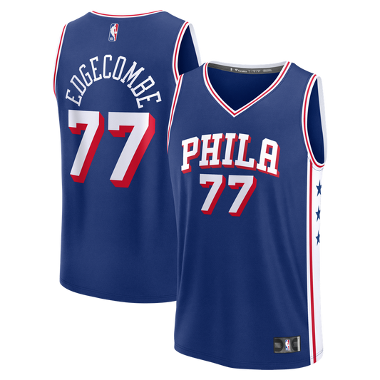 VJ Edgecombe Philadelphia 76ers Fanatics Fast Break Jersey - Royal - Icon Edition Official NBA Team Apparel Basketball Fan Gear