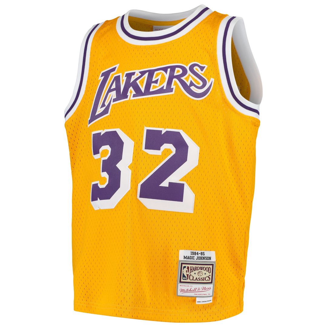 Magic Johnson Los Angeles Lakers Mitchell & Ness Youth Swingman Throwback Jersey - Gold Official NBA Team Apparel Basketball Fan Gear