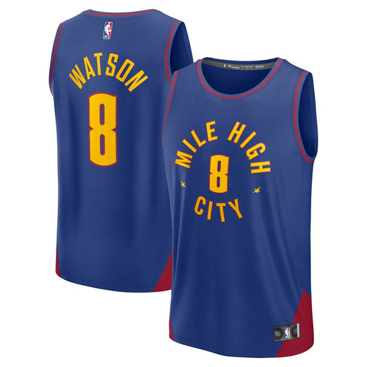 Peyton Watson Denver Nuggets Fanatics Fast Break Replica Player Jersey - Statement Edition - Blue Official NBA Team Apparel Basketball Fan Gear