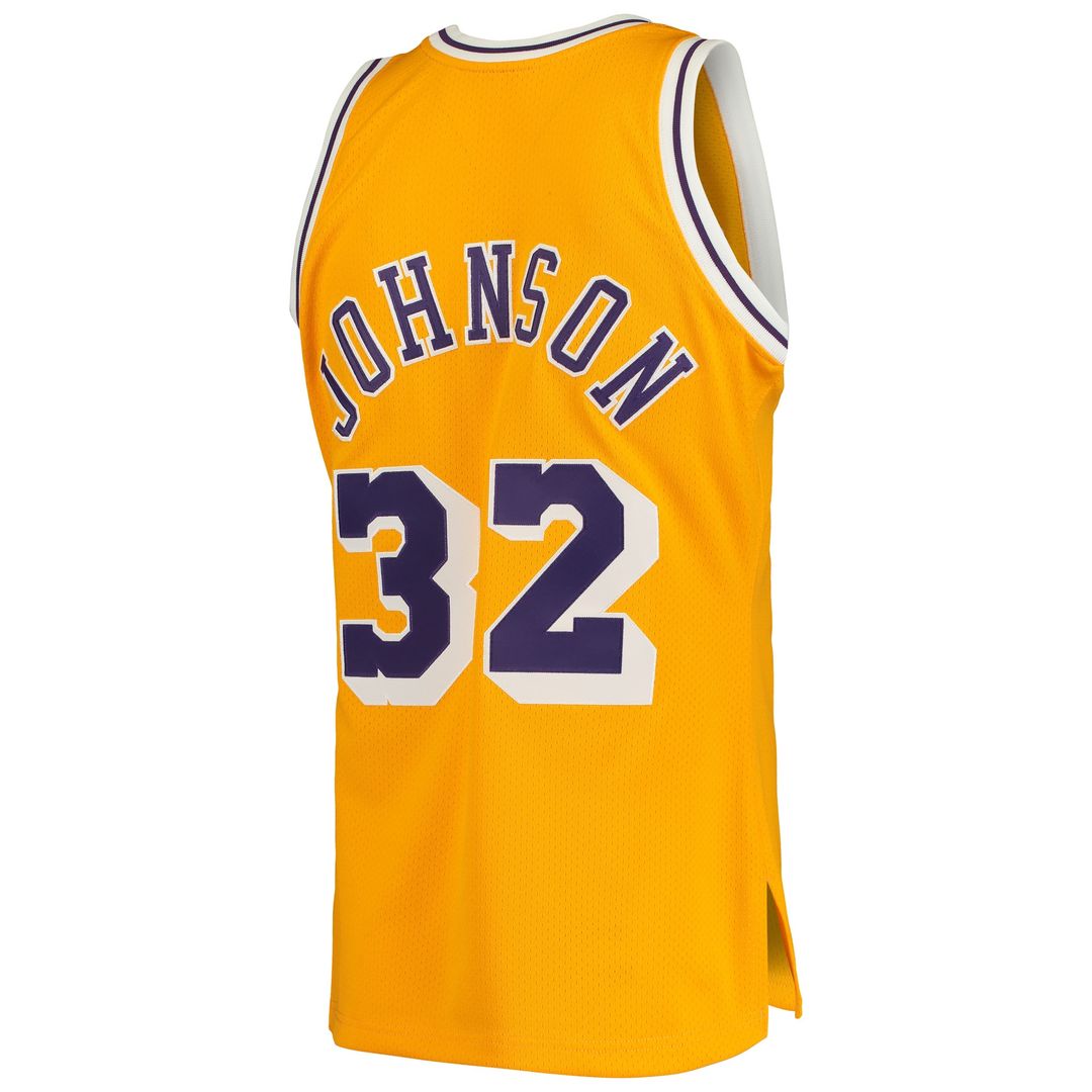Magic Johnson Los Angeles Lakers Mitchell & Ness 1984/85 Hardwood Classics Authentic Jersey - Purple Official NBA Team Apparel Basketball Fan Gear
