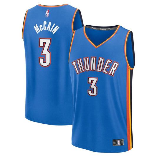 Jared McCain Oklahoma City Thunder Fanatics Fast Break Jersey - Blue - Icon Edition Official NBA Team Apparel Basketball Fan Gear
