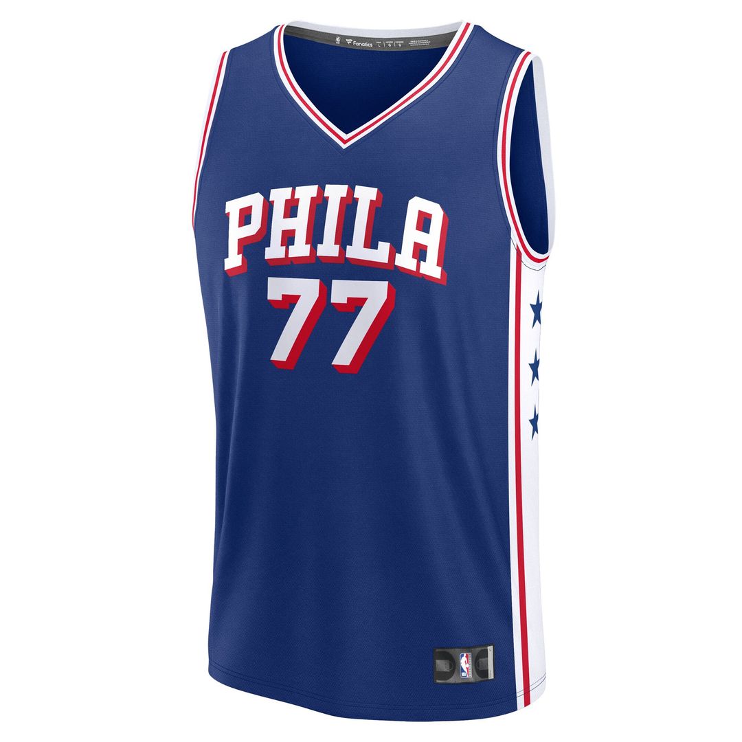 V. J. Edgecombe Philadelphia 76ers Fanatics Youth 2025 NBA Draft First Round Pick Fast Break Replica Jersey - Icon Edition - Royal Official NBA Team A