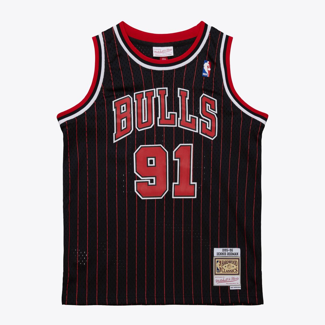 Dennis Rodman Chicago Bulls Youth 1995/96 Swingman Jersey - Black Official NBA Team Apparel Basketball Fan Gear