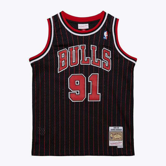 Dennis Rodman Chicago Bulls Youth 1995/96 Swingman Jersey - Black Official NBA Team Apparel Basketball Fan Gear