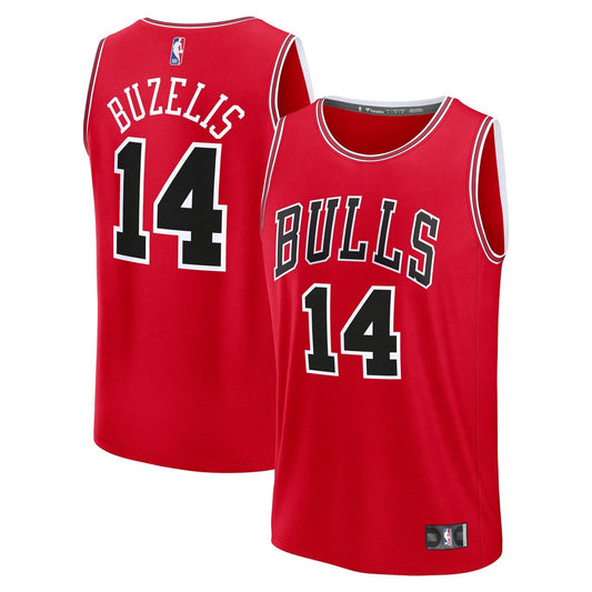 Matas Buzelis Chicago Bulls Fanatics Youth Fast Break Replica Player Jersey - Icon Edition - Red Official NBA Team Apparel Basketball Fan Gear