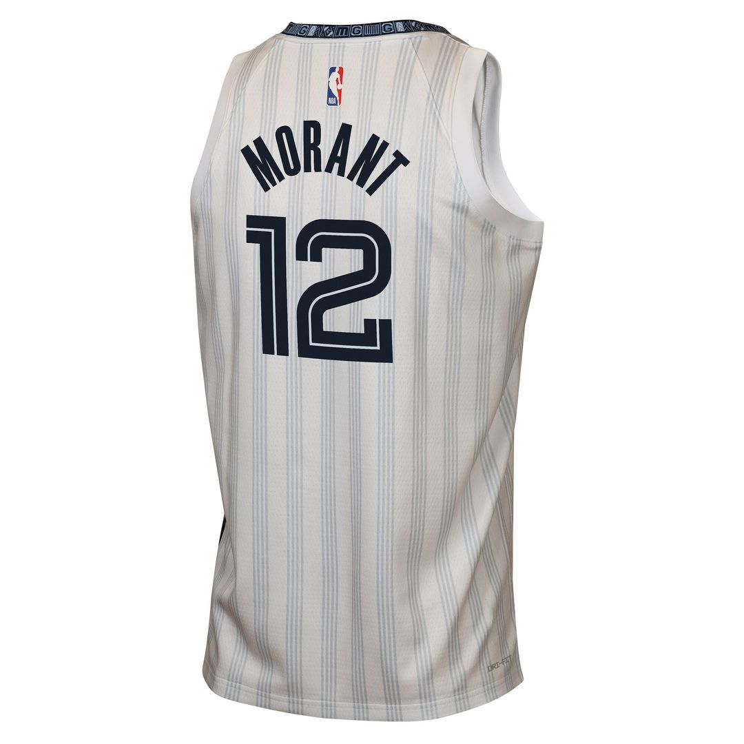 Ja Morant Memphis Grizzlies Nike Youth 2025/26 City Edition Swingman Jersey - White Official NBA Team Apparel Basketball Fan Gear