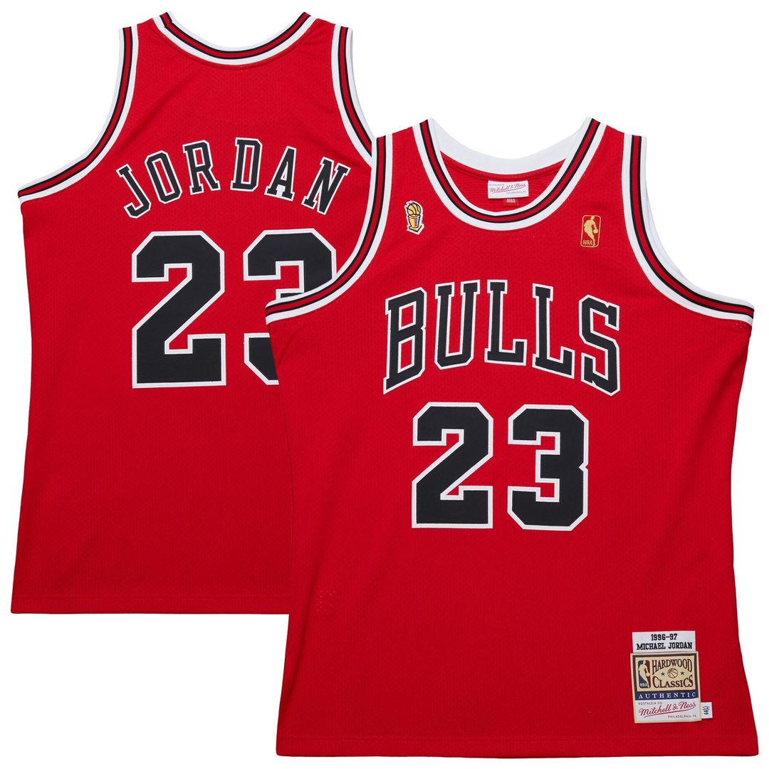 Michael Jordan Chicago Bulls Mitchell & Ness 1996/97 Throwback Authentic Jersey - Red Official NBA Team Apparel Basketball Fan Gear