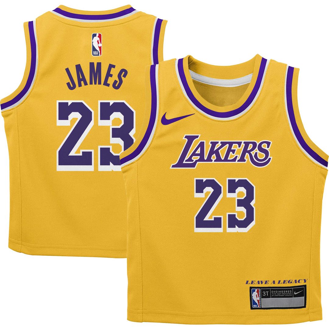 LeBron James Los Angeles Lakers Nike Preschool Dri-FIT Swingman Player Jersey - Icon Edition - Gold Official NBA Team Apparel Basketball Fan Gear