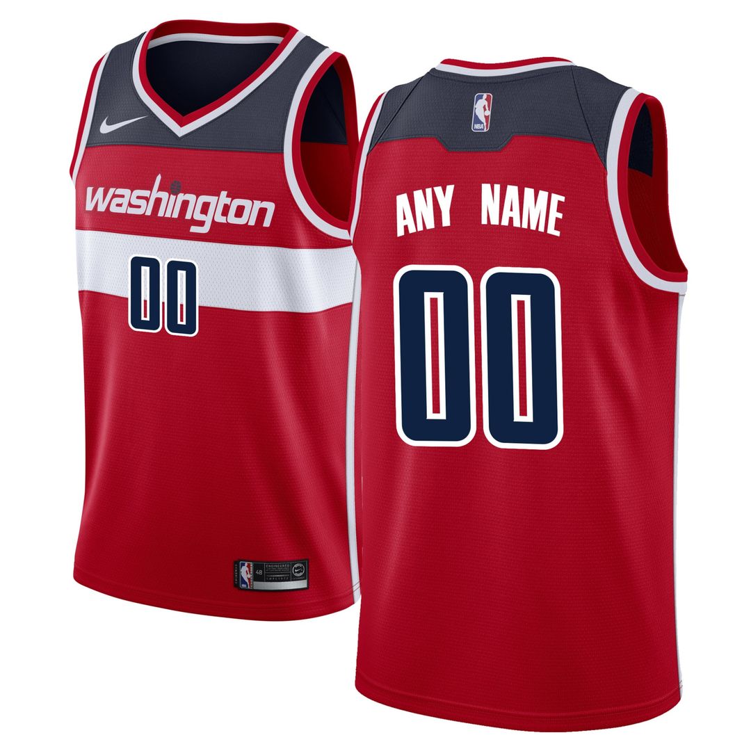 Washington Wizards Nike Swingman Custom Jersey Red - Icon Edition Official NBA Team Apparel Basketball Fan Gear