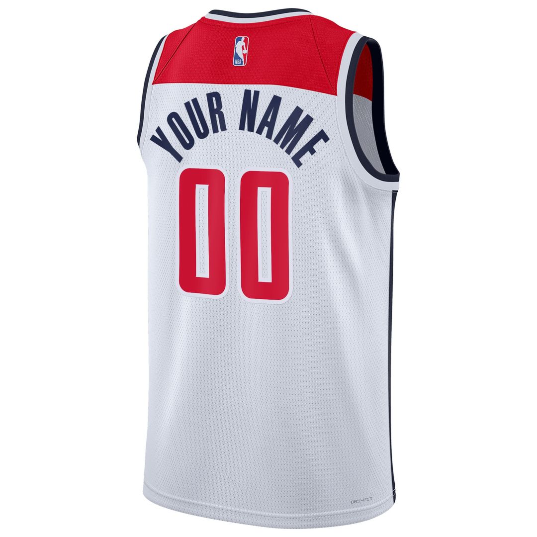 Washington Wizards Nike Unisex Swingman Custom Jersey White - Association Edition Official NBA Team Apparel Basketball Fan Gear