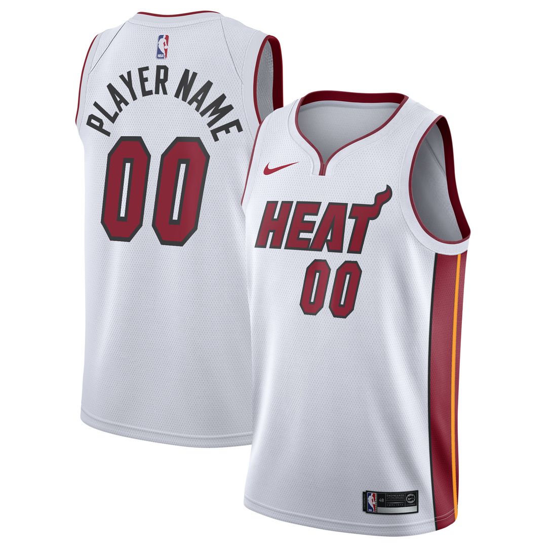 Miami Heat Nike 2020/21 Swingman Custom Jersey - Association Edition - White Official NBA Team Apparel Basketball Fan Gear