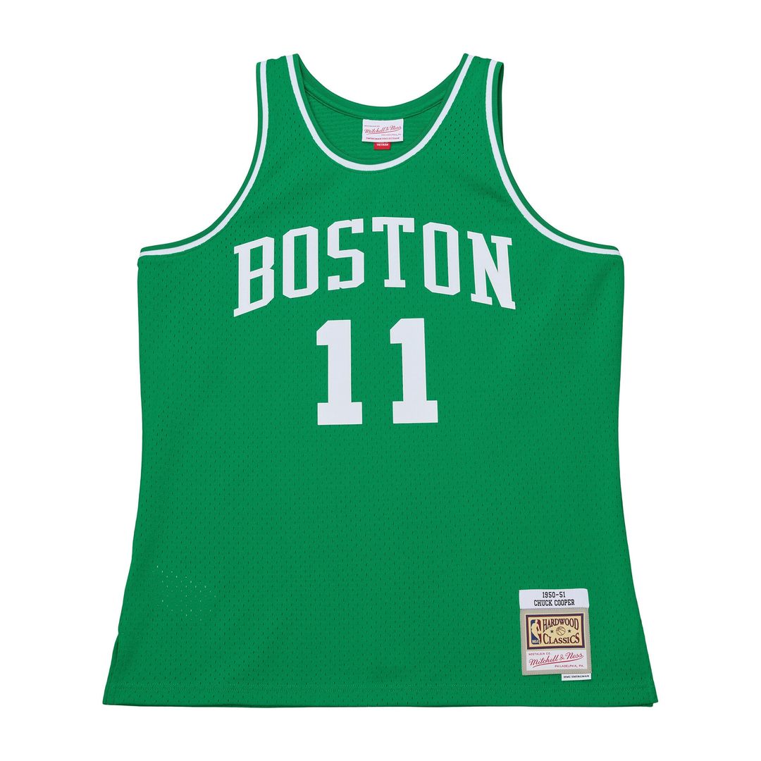 Chuck Cooper Boston Celtics Mitchell & Ness 1950-51 Pioneers Swingman Jersey - Kelly Green Official NBA Team Apparel Basketball Fan Gear