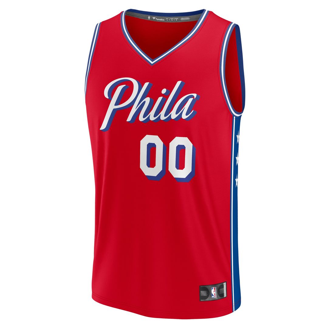 Philadelphia 76ers Fanatics Youth Fast Break Replica Custom Jersey - Statement Edition - Red Official NBA Team Apparel Basketball Fan Gear