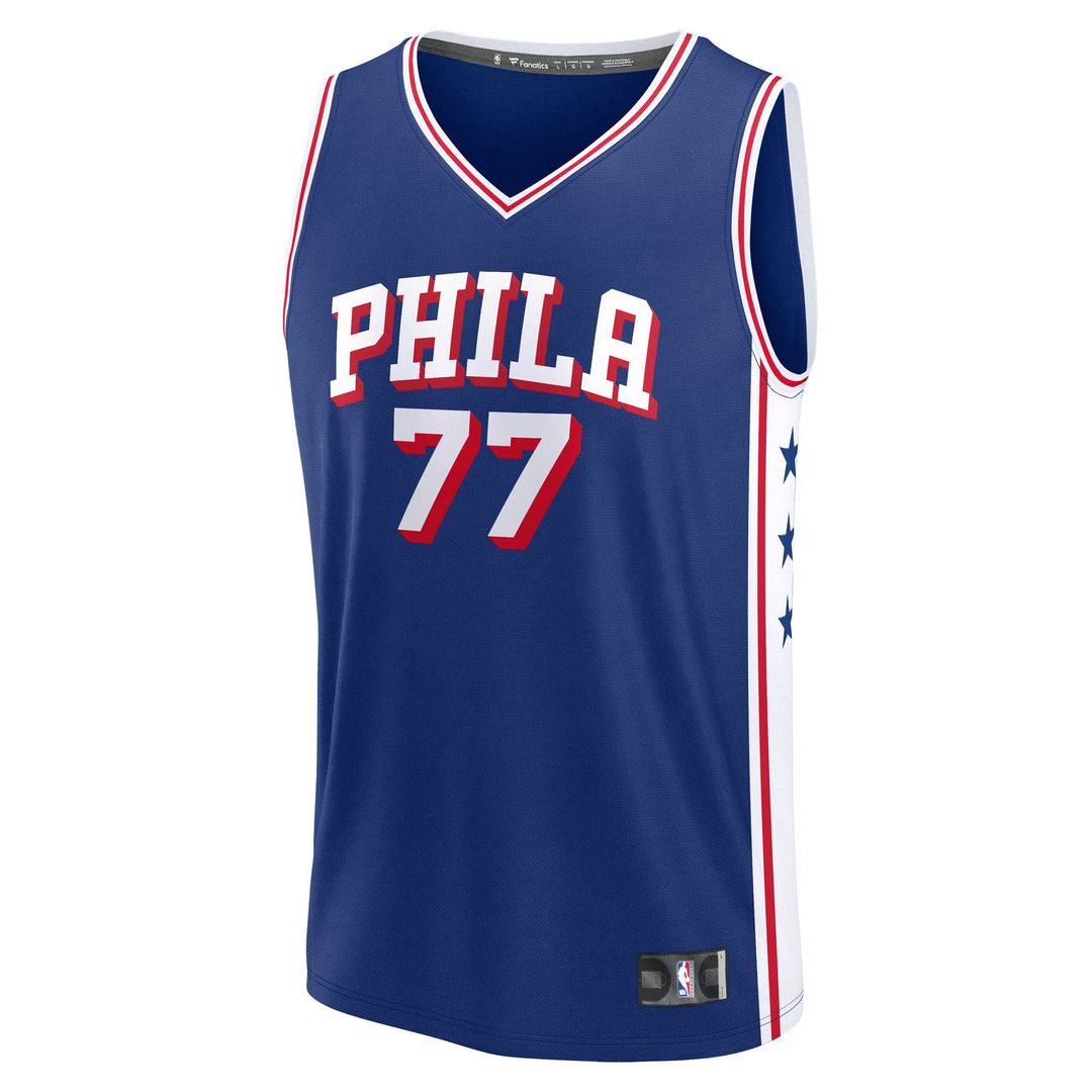 V. J. Edgecombe Philadelphia 76ers Fanatics 2025 NBA Draft First Round Pick Fast Break Replica Jersey - Icon Edition - Royal Official NBA Team Apparel