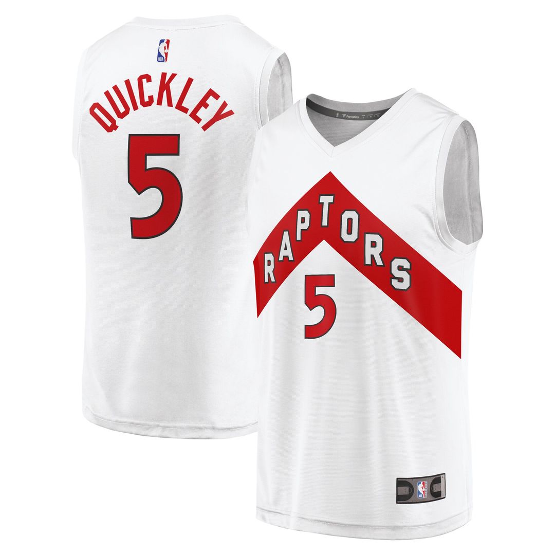 Immanuel Quickley Toronto Raptors Fanatics Fast Break Player Jersey - Association Edition - White Official NBA Team Apparel Basketball Fan Gear