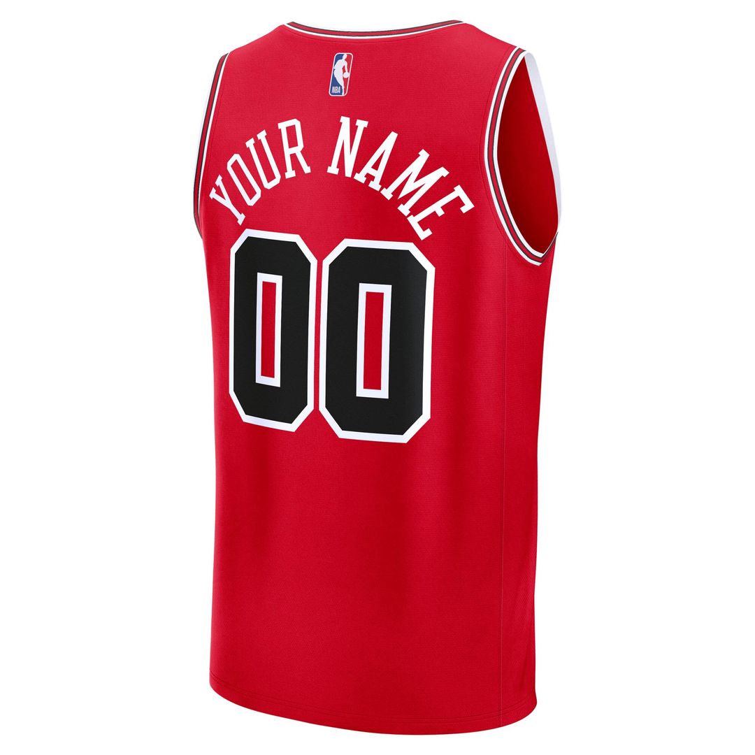 Chicago Bulls Fanatics Youth Fast Break Custom Jersey - Icon Edition - Red Official NBA Team Apparel Basketball Fan Gear