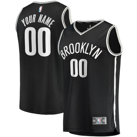 Brooklyn Nets Fanatics Fast Break Custom Replica Jersey Black - Icon Edition Official NBA Team Apparel Basketball Fan Gear