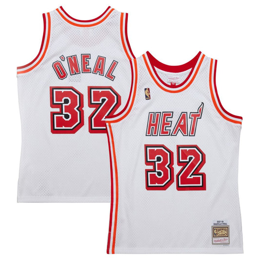 Shaquille O'Neal Miami Heat Mitchell & Ness 2007/08 Hardwood Classics Swingman Jersey - White Official NBA Team Apparel Basketball Fan Gear
