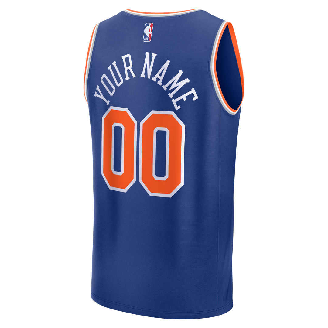 New York Knicks Fanatics 2026 NBA Finals Champions Fast Break Custom Jersey - Icon Edition - Blue Official NBA Team Apparel Basketball Fan Gear