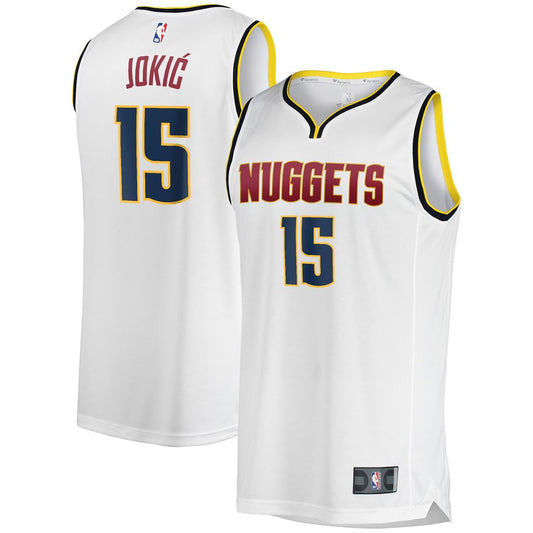 Nikola Jokic Denver Nuggets Fanatics Fast Break Player Jersey - Association Edition - White Official NBA Team Apparel Basketball Fan Gear