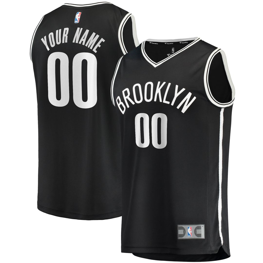 Brooklyn Nets Fanatics Youth Fast Break Custom Replica Jersey Black - Icon Edition Official NBA Team Apparel Basketball Fan Gear